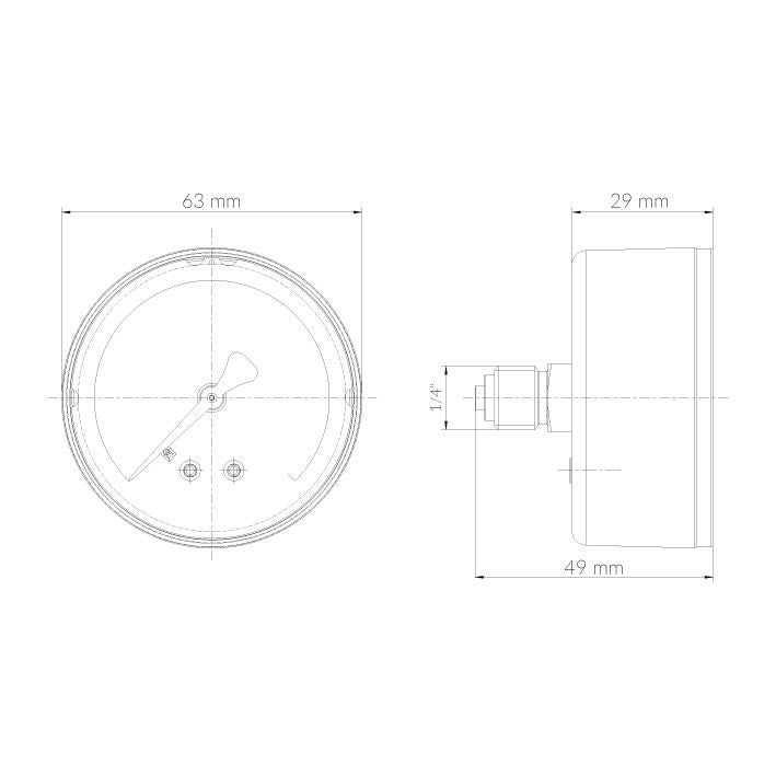 Manometer 0-16 BAR 63MM