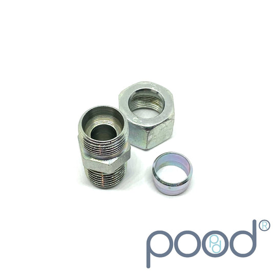 Skru-kobling G1/4" Han - 10mm Hardline