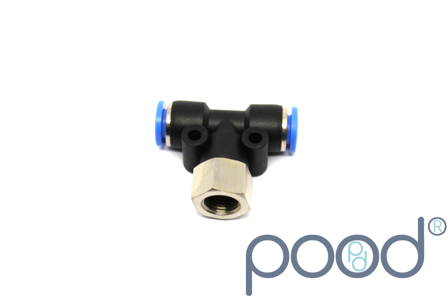 T-Stykke G1/8" Hun - 3/8" Push-In