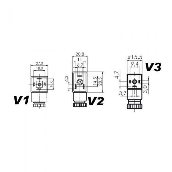 DIN Kobling for Magnetventil