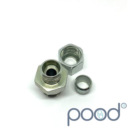 Skru-kobling  G3/8" Han - 10mm Hardline