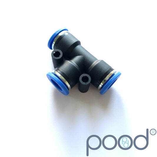 T-Stykke 10mm Push-In