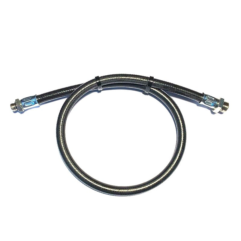 Fleksibel stålomspunnet sort slange for demper/belg - 60cm